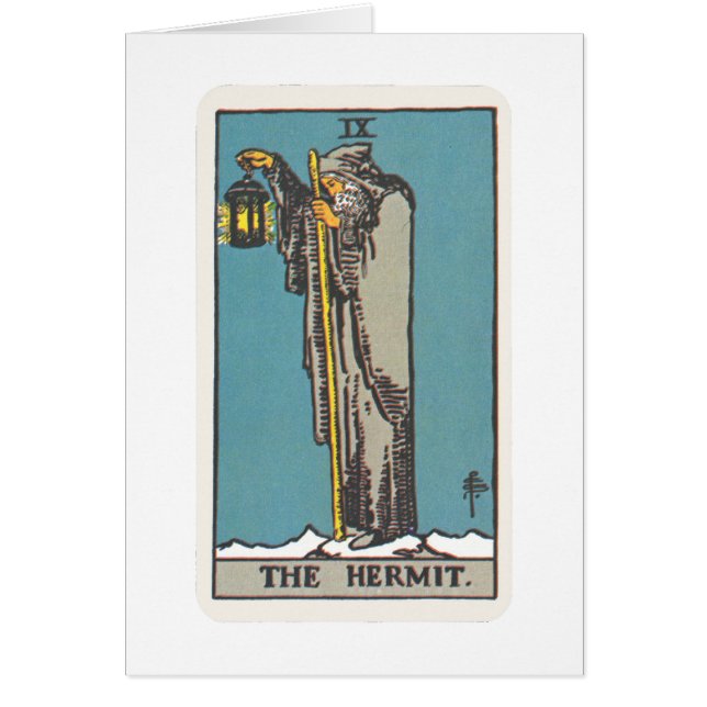 Tarot Der Eremit The Hermit Hälsningskort (Framsidan)
