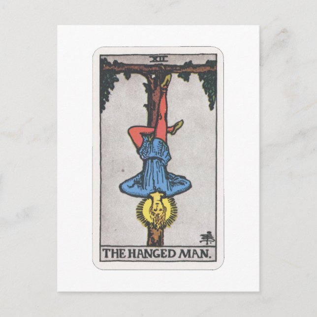 Tarot Der Gehäng te den hängde mannen Vykort (Framsida)