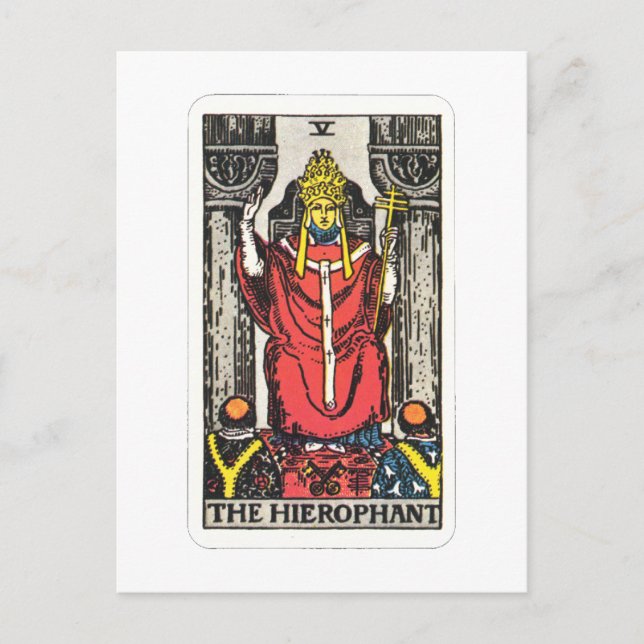 Tarot Der Hierophant (Hierofant) Vykort (Framsida)