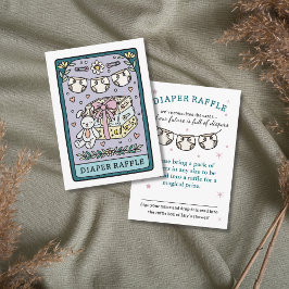 Tarot Diaper Raffle Baby Shower-kuggbil Tilläggskort