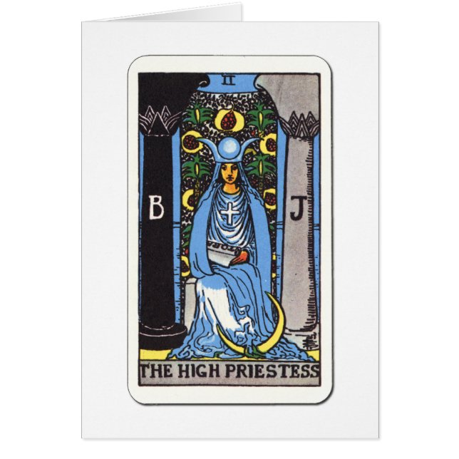 Tarot Die Hohepriesterin The High Priestess Hälsningskort (Framsidan)