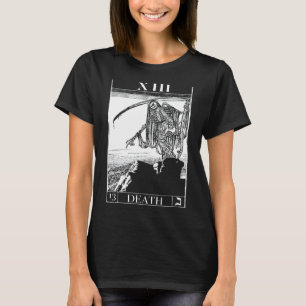 Tarot-dödkort Skeleton Skull-skräck Bones Goth T Shirt