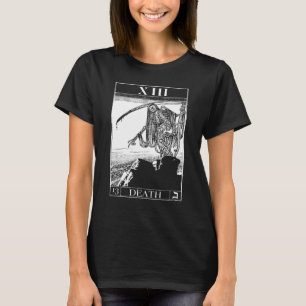 Tarot-dödkort Skeleton Skull-skräck Bones Goth T Shirt