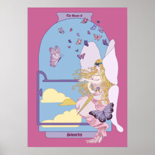 Tarot drottningen av svärd poster