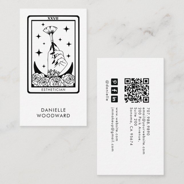 Tarot Esthetician Branding QR Code Visitkort (Fram/baksida)