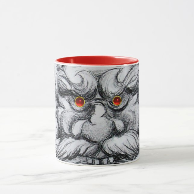 TAROT, FANTASY GROTESQUE MASK Black White Red Mugg (Center)