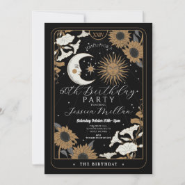 Tarot Födelsedagsfest Sol Måne, justerat Inbjudan