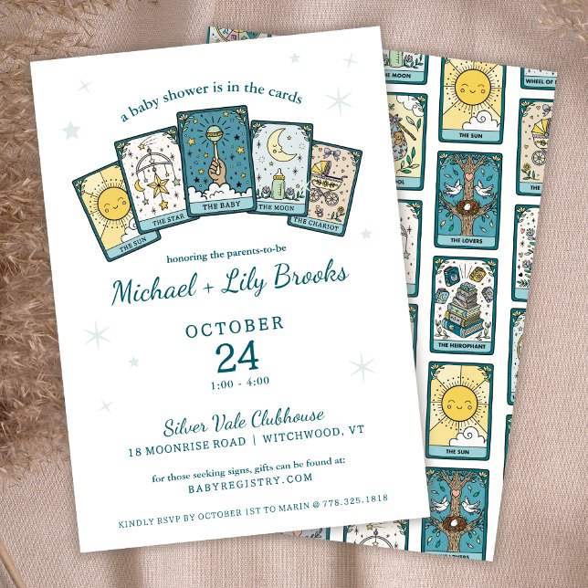 Tarot Fortune Teller Celestial Baby Shower Inbjudningar (Skapare uppladdad)
