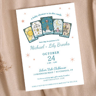 Tarot Fortune Teller Celestial Girl Baby Shower Inbjudningar