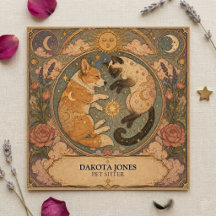 Tarot fyrkantigt kort Söt siamesisk Corgi husdjurs
