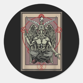 Tarot Goth Card Baphomet Satanic Witch Pentagram Runt Klistermärke