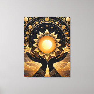 tarot händer med magi sol canvastryck