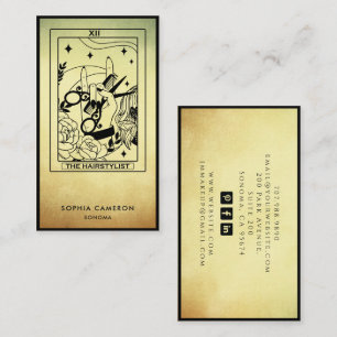 Tarot Hårstylist Guld Ombre Visitkort