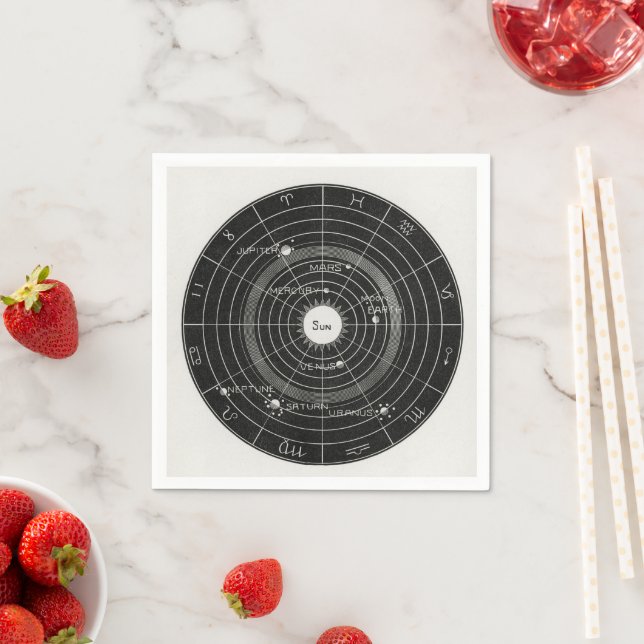 tarot, häxa, zodiaktecken, rymd, magisk, måne pappersservett (Insitu)