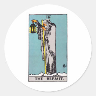 tarot-hermit runt klistermärke