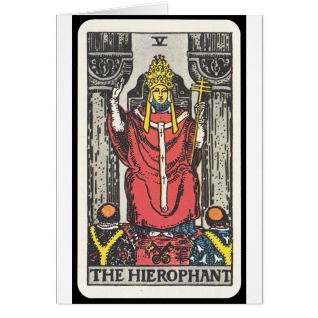 Tarot: Hierophanten Hälsningskort (Framsidan)