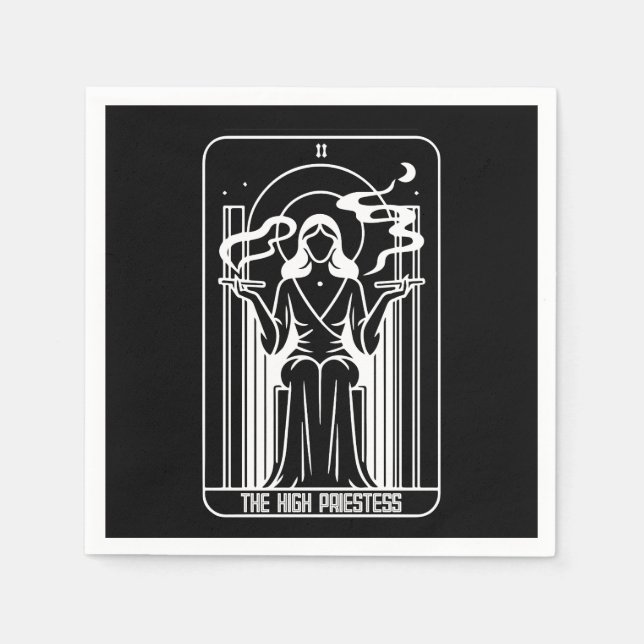 Tarot High Priestess Female Ogräs Rökning Birthag Pappersservett (Framsidan)