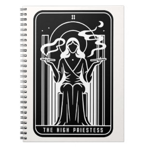 Tarot High Priestess Female Ogräs Rökockult Anteckningsbok