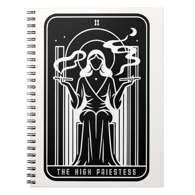 Tarot High Priestess Female Ogräs Rökockult Anteckningsbok (Framsidan)