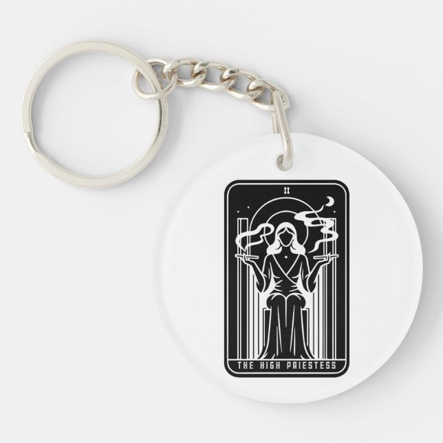 Tarot High Priestess Kvinna Ogräs Rökning Ockult (Framsidan)