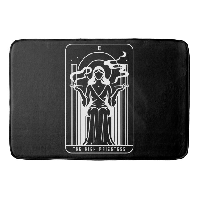 Tarot High Priestess Kvinna Weed Rökning Ockult Badrumsmatta (Framsidan)