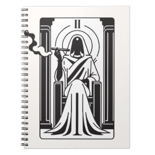 Tarot High Priestess Ogräs Smoking Occult Anteckningsbok