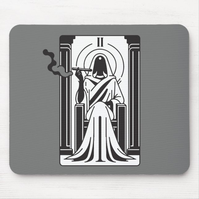Tarot High Priestess Ogräs Smoking Occult Musmatta (Framsidan)