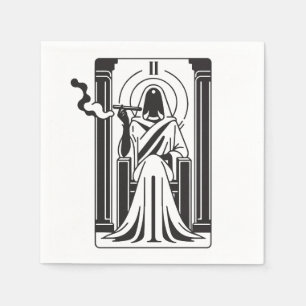 Tarot High Priestess Ogräs Smoking Occult Pappersservett