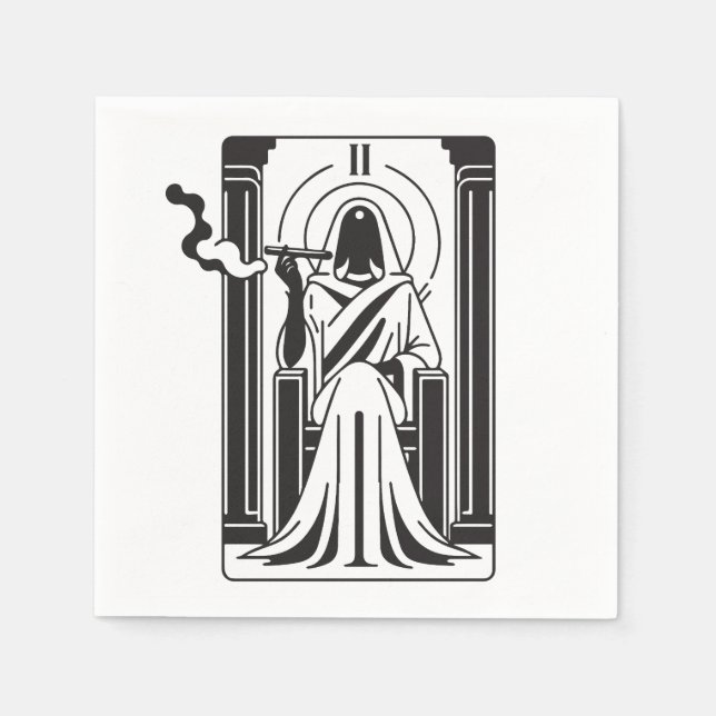 Tarot High Priestess Ogräs Smoking Occult Pappersservett (Framsidan)