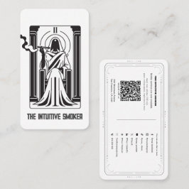 Tarot High Priestess Ogräs Smoking Social Media QR Visitkort