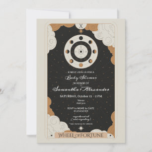 Tarot Hjulets Lycka Celestial Baby Shower Inbjudningar