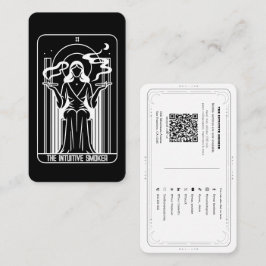 Tarot Högprästinna Kvinna Rökande Ogräs Visitkort