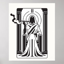 Tarot Högprästinna Ogräs Rökning Ockultism Poster