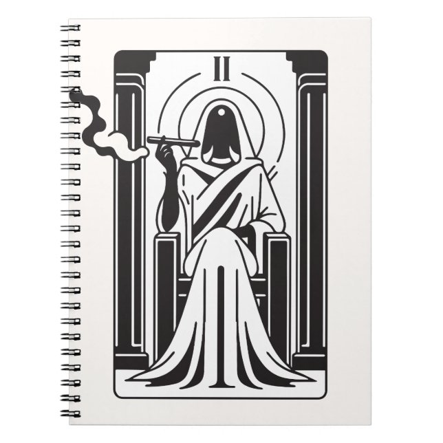 Tarot Högpriestinnans Ockulta Rökning Av Ogräs Anteckningsbok (Framsidan)