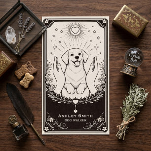 Tarot Hundpromenad Boho Mystisk Valp AffärsKort Visitkort