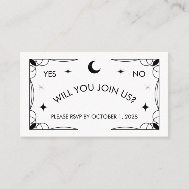 Tarot-inspirerat RSVP-kort Tilläggskort (Framsida)