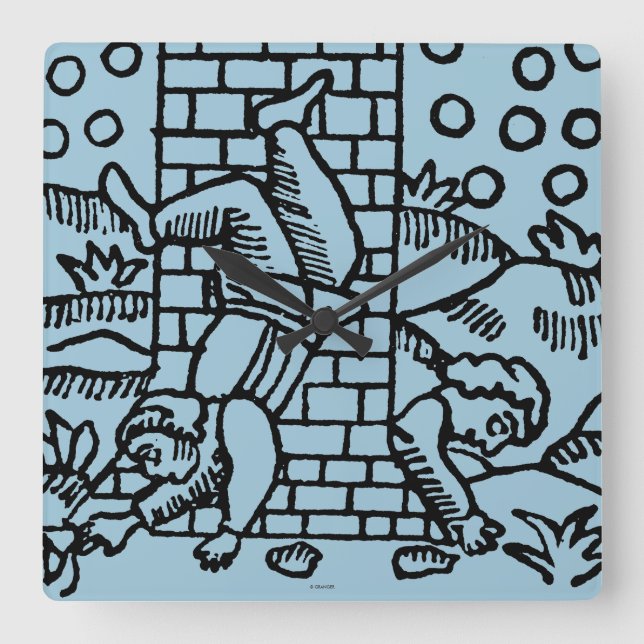 Tarot kort: Madhousen Fyrkantig Klocka (Framsida)