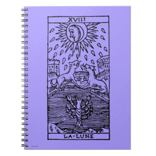 Tarot kort: Månen Anteckningsbok Med Spiral