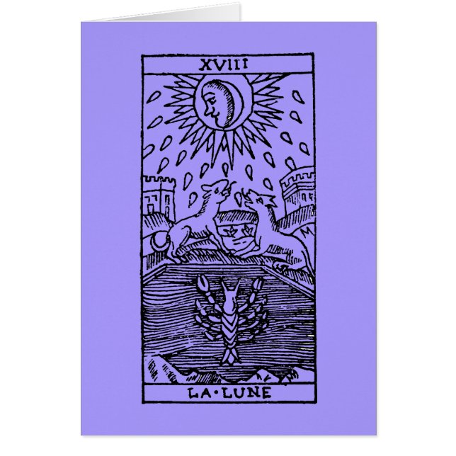 Tarot kort: Månen OBS Kort (Framsidan)