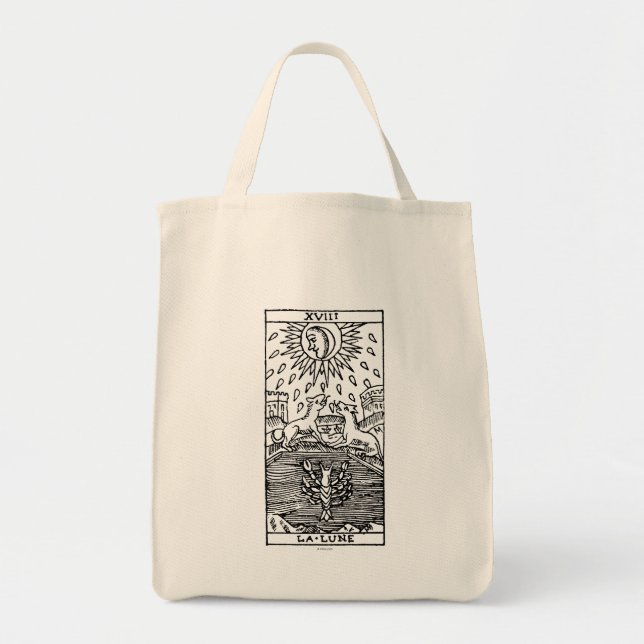 Tarot kort: Månen Tygkasse (Framsidan)