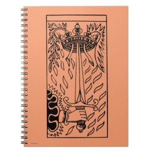Tarot kort: Överdängare av svärd Anteckningsbok Med Spiral