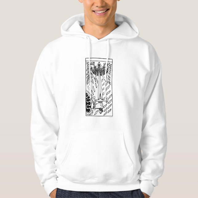 Tarot kort: Överdängare av svärd Hoodie (Framsida)