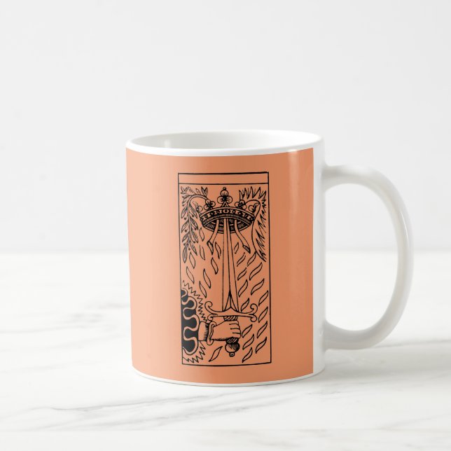 Tarot kort: Överdängare av svärd Kaffemugg (Höger)