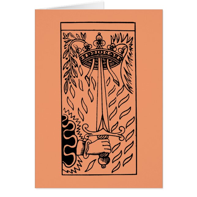 Tarot kort: Överdängare av svärd OBS Kort (Framsidan)