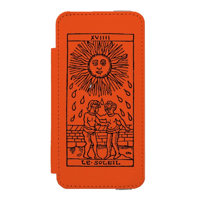 Tarot kort: Solen Incipio iPhone Wallet Skal (Folio Framsidan)