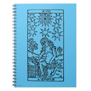 Tarot kort: Stjärnorna Anteckningsbok Med Spiral