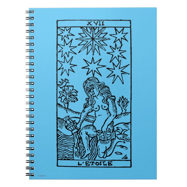 Tarot kort: Stjärnorna Anteckningsbok Med Spiral (Framsidan)