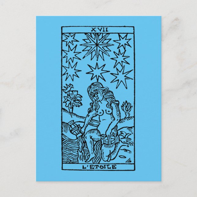 Tarot kort: Stjärnorna Vykort (Framsida)