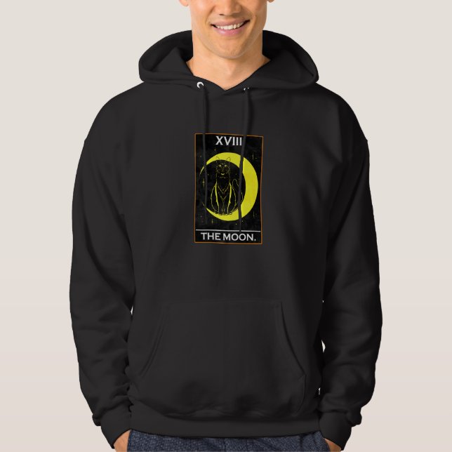 Tarot-kortet i Måne med katt Hoodie (Framsida)