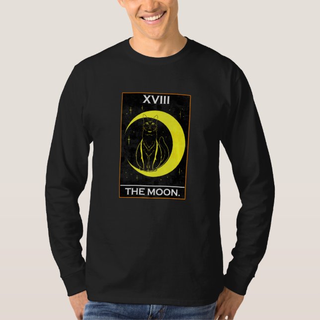 Tarot-kortet i Måne med katt T Shirt (Framsida)